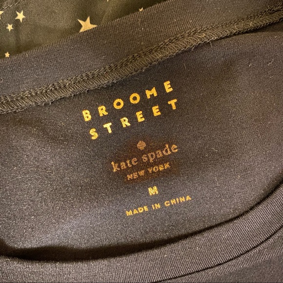 EB5261 KATE SPADE | Broome Street Star Print Ruffle Hem Navy Tee Shirt Casual - Picture 5 of 5
